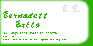 bernadett ballo business card