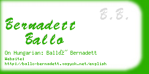 bernadett ballo business card